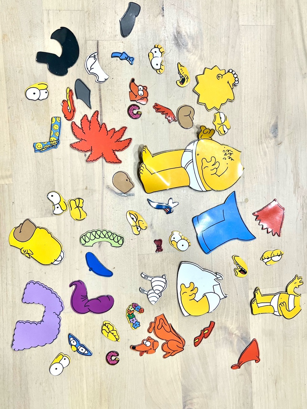 Vintage Simpsons Fridge Magnets Colorform Playset